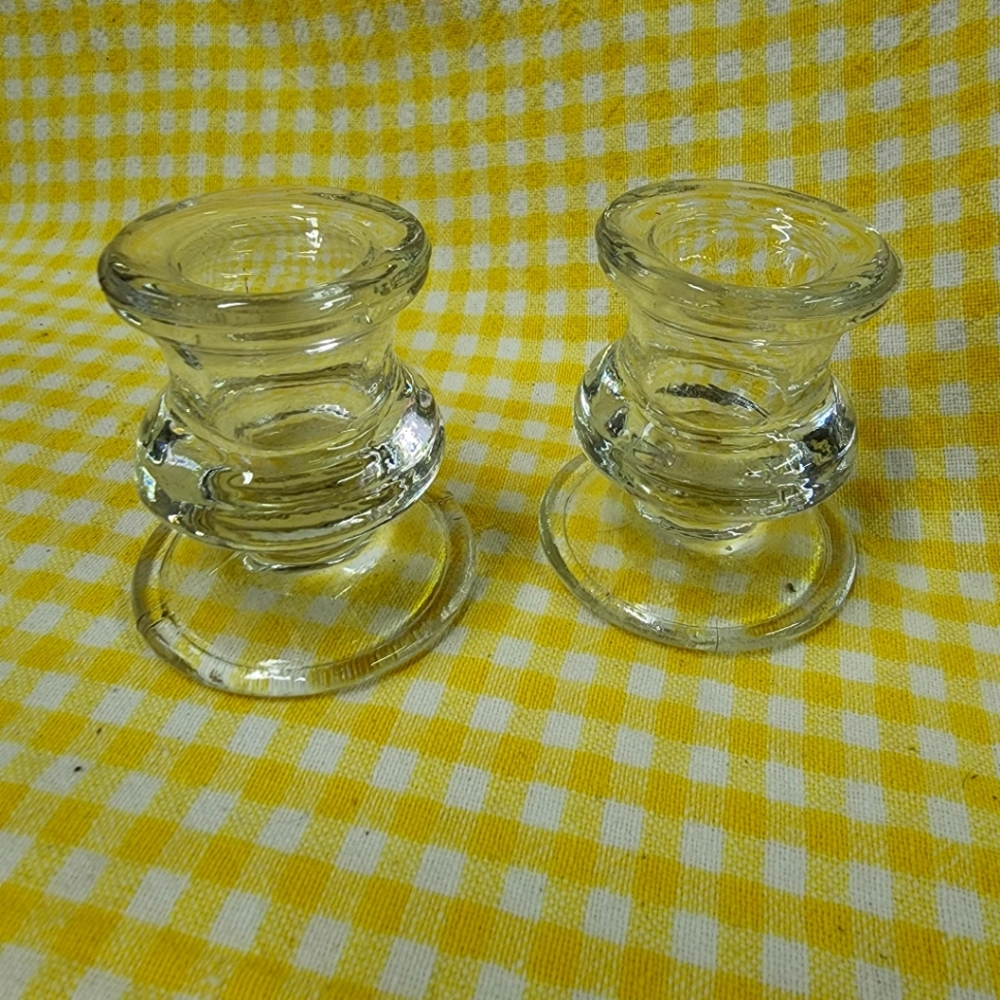 Vintage glass candle holders